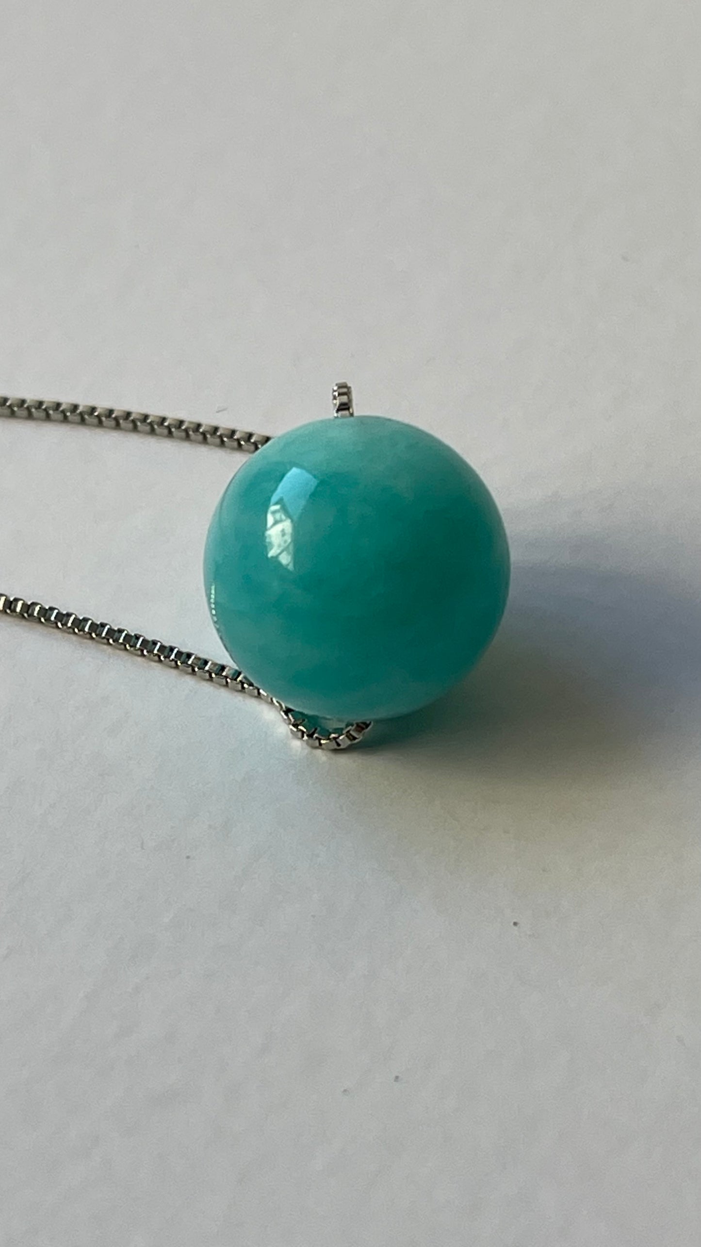 Colgante esfera bolita amazonita 13.5mm y plata 925