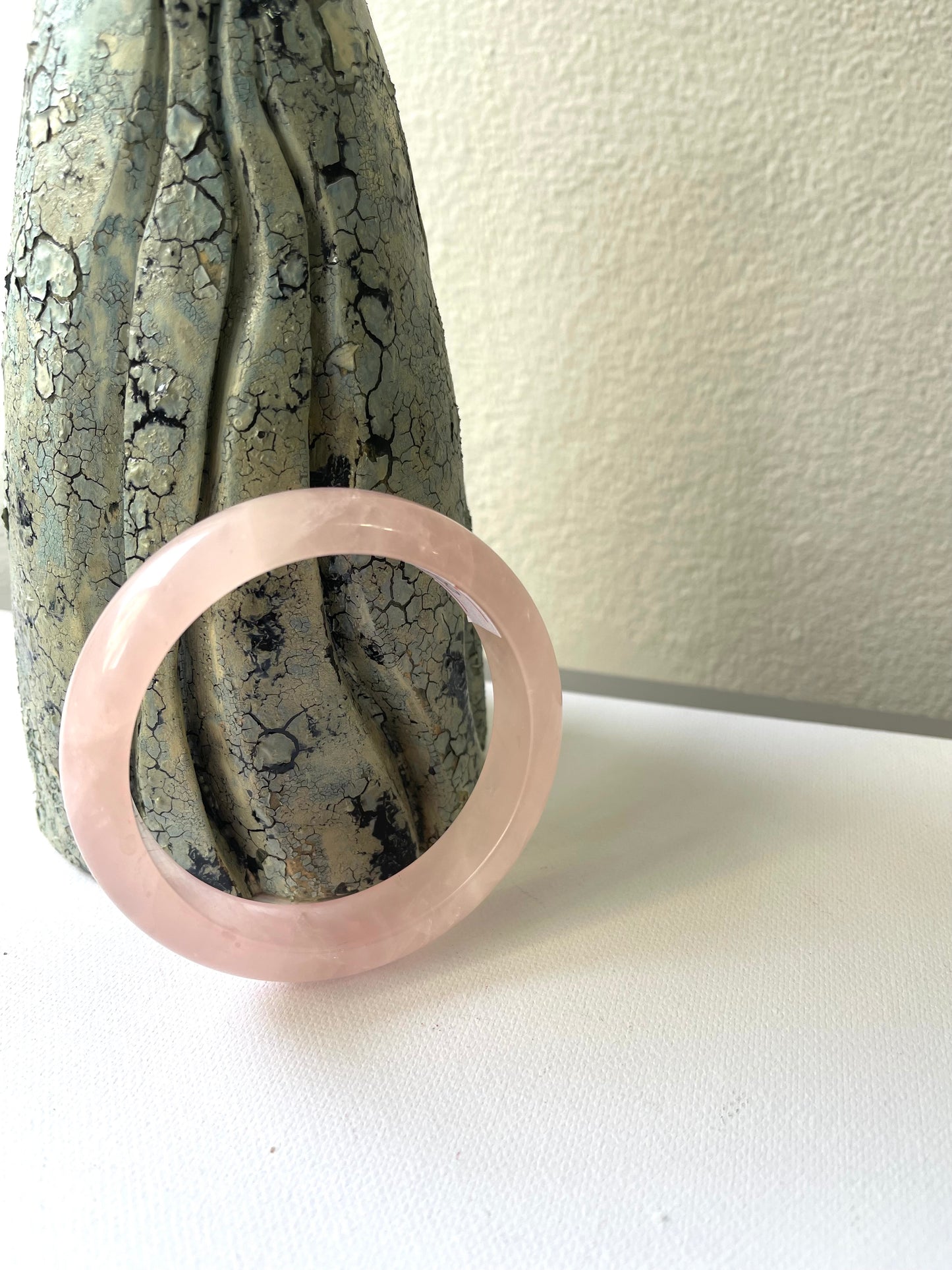 Pulsera de cuarzo rosa diámetro 61cm exterior 16*10cm