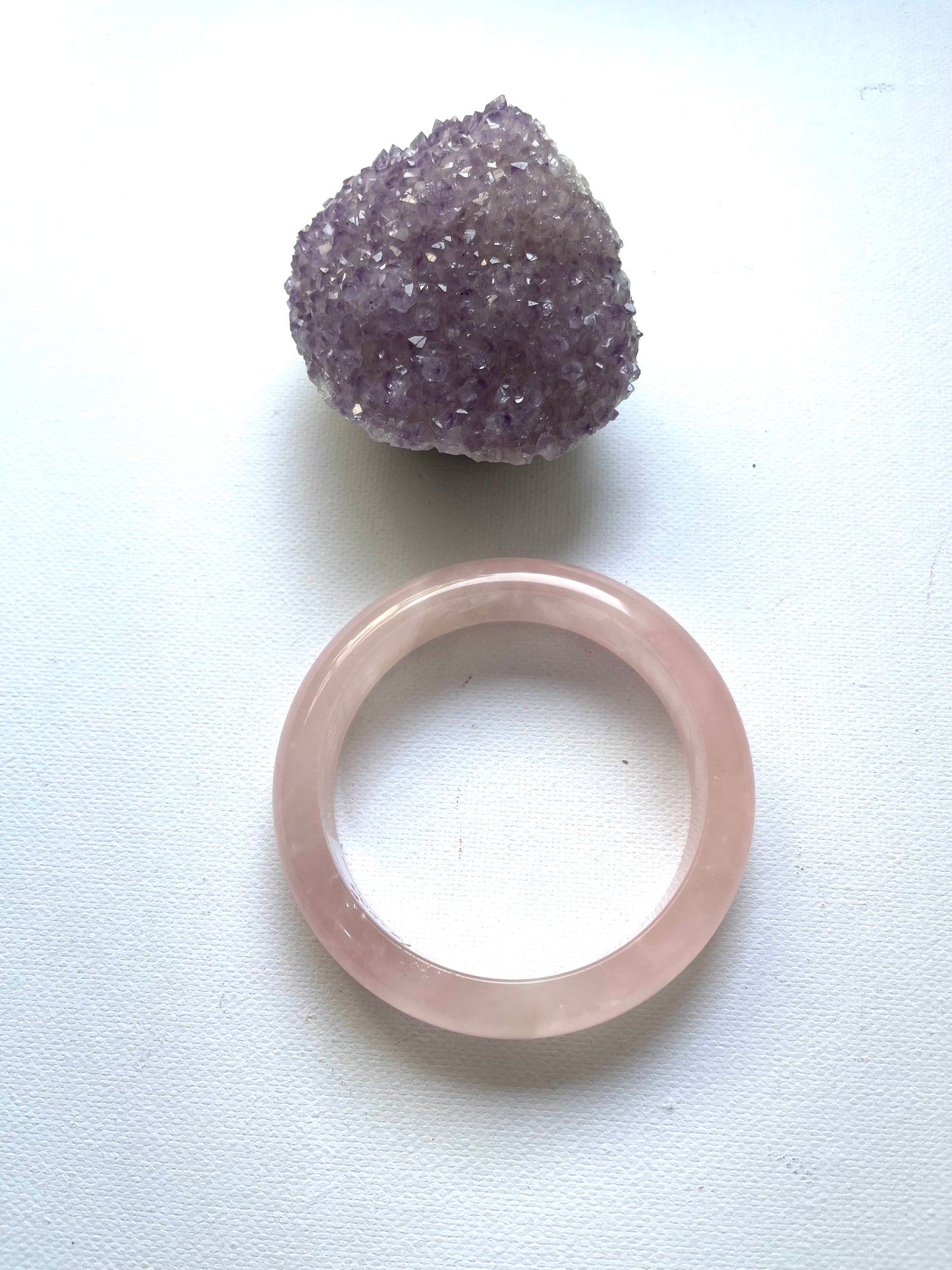 Pulsera de cuarzo rosa diámetro 61cm  exterior 16*10cm