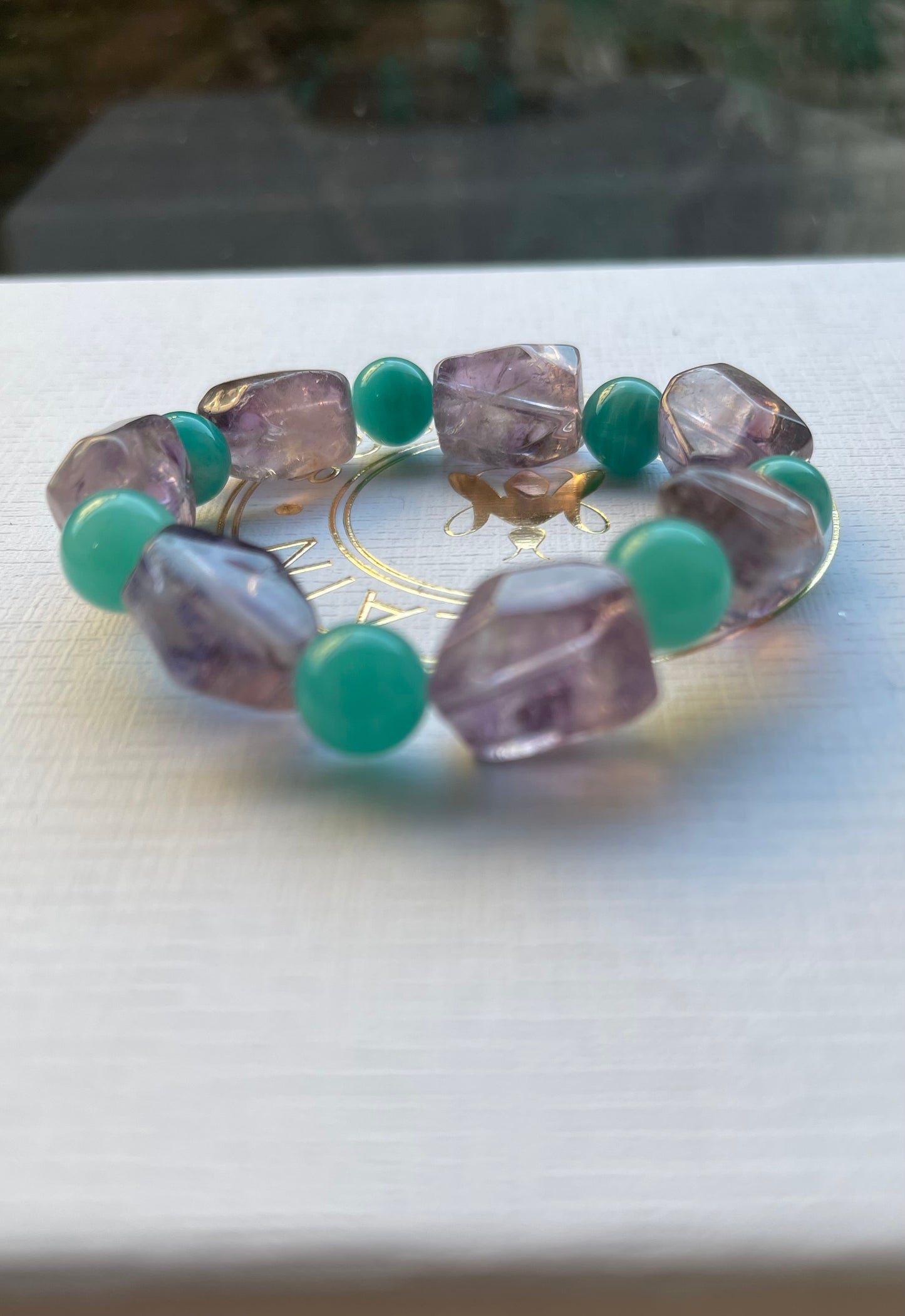 Pulsera amatista y amazonita