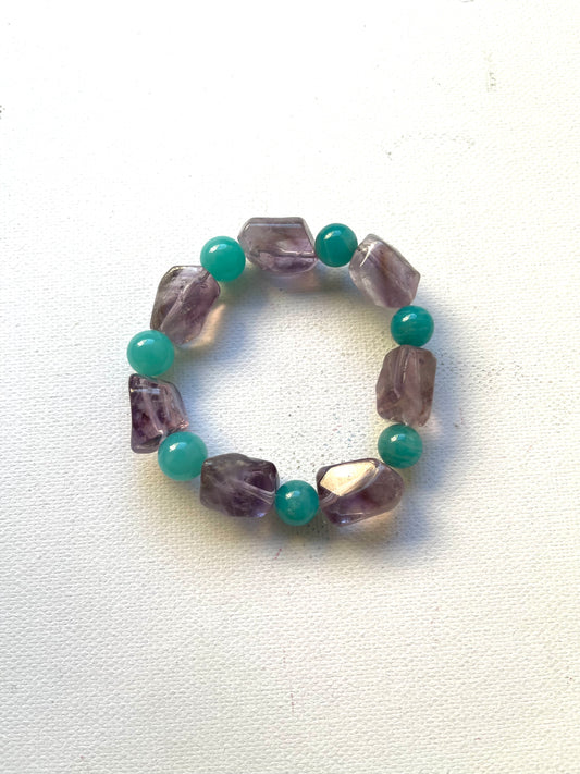 Pulsera amatista y amazonita