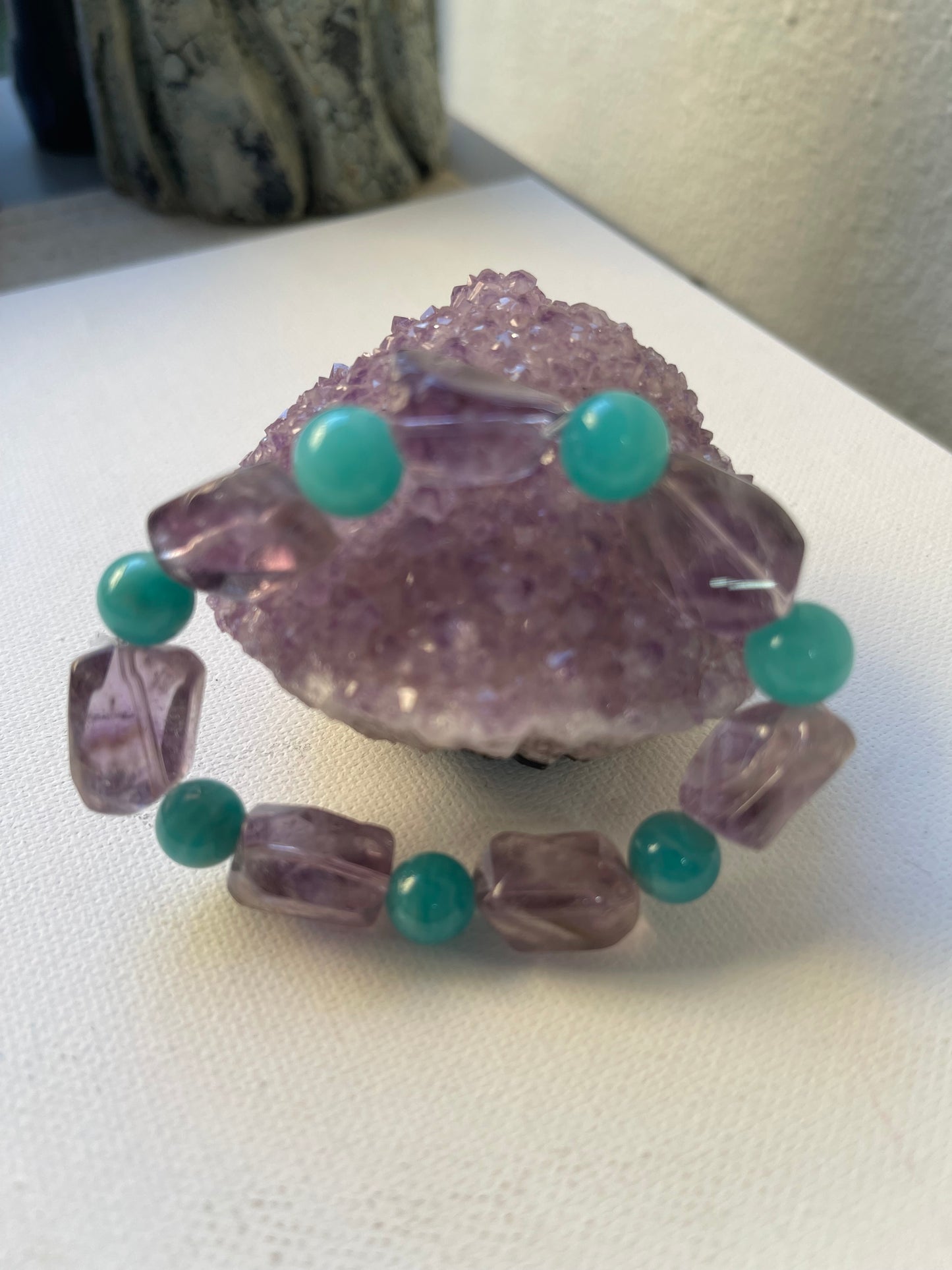 Pulsera amatista y amazonita