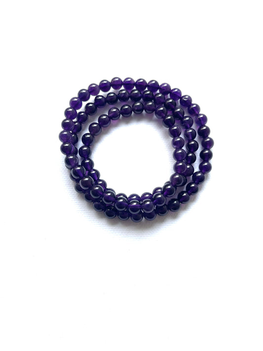 Amatista Collar o pulseras 53cm largo 5-6mm DIY hecho a mano