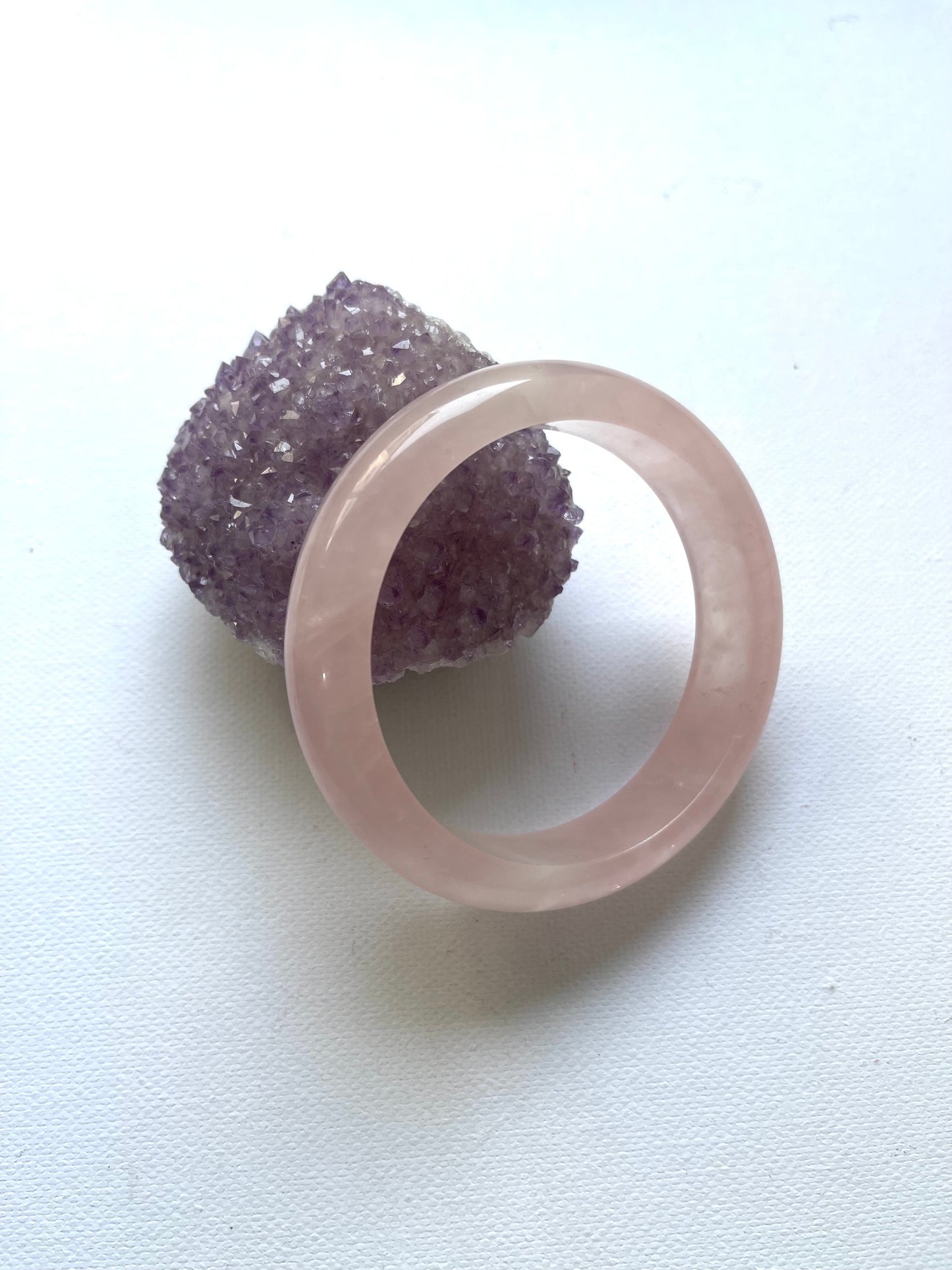 Pulsera de cuarzo rosa diámetro 61cm  exterior 16*10cm